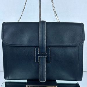 HERMES Jige PM Calfskin Clutch Bag